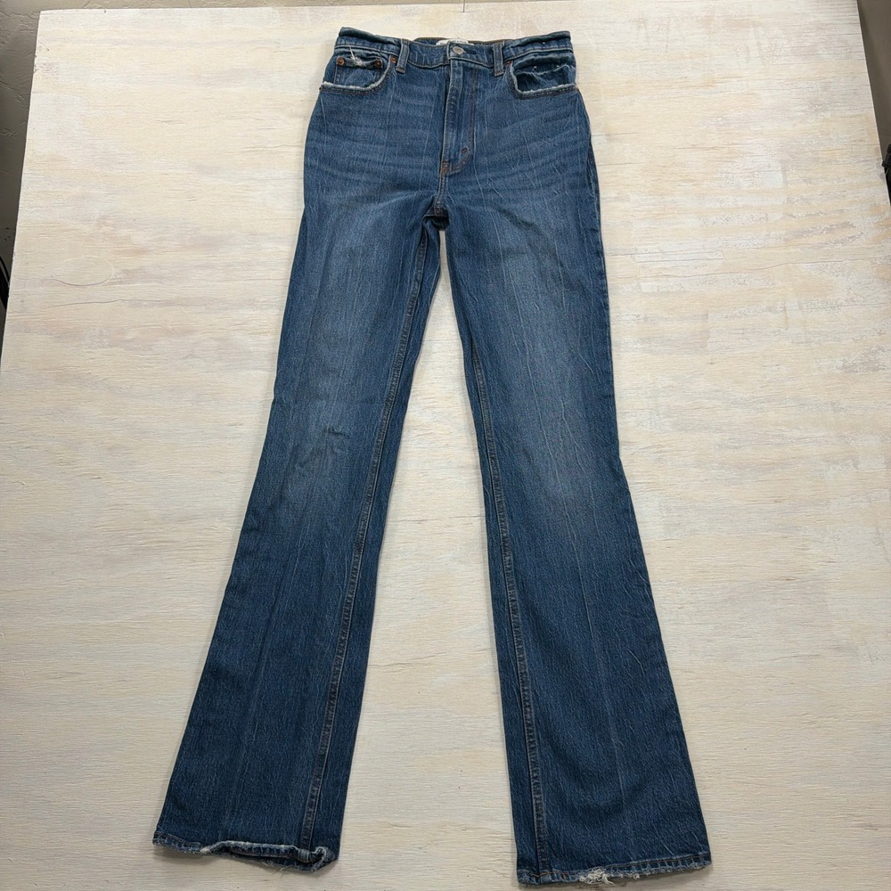 Abercrombie & Fitch Jeans 90's Vintage Flare Distressed Medium Wash Blue Men 27